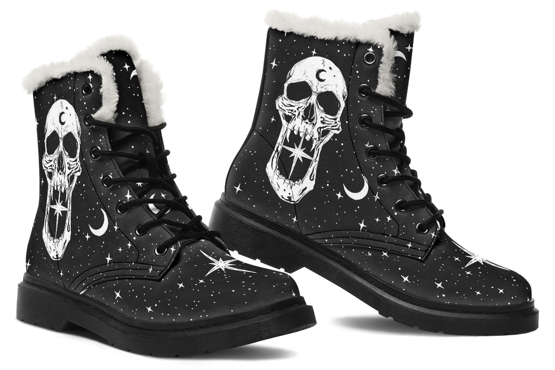 The Star Tarot Winter Boots - Warm Micro-Suede Doc-Style Boots Lined with Vegan Wool