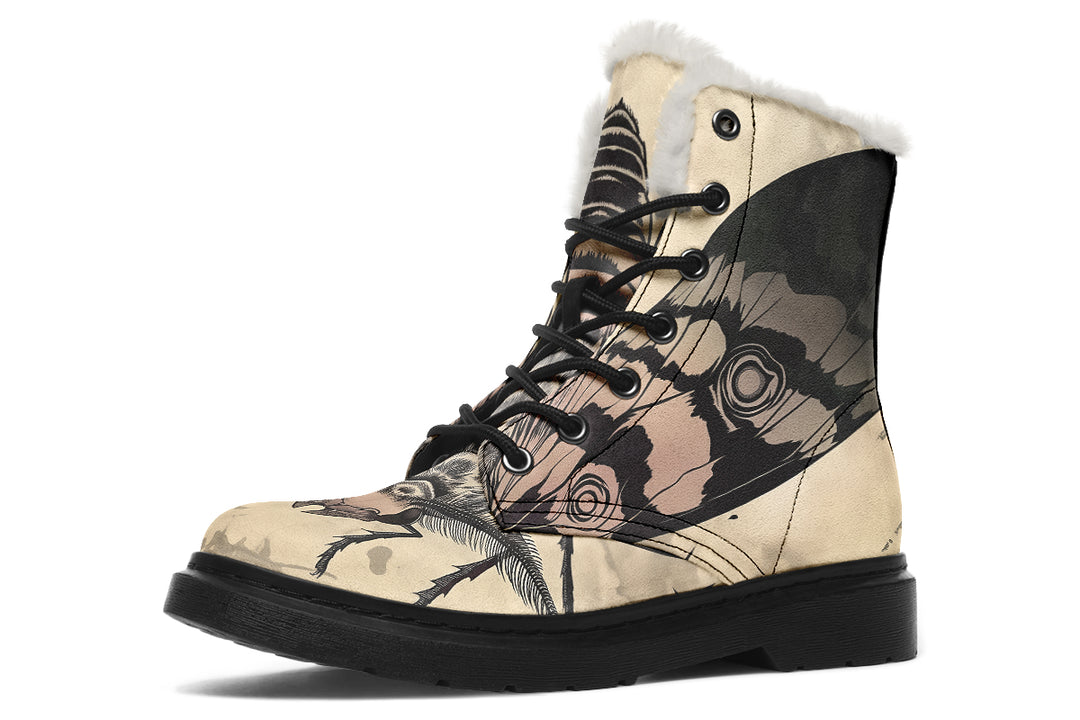 The Watchers Winter Boots - Warm Micro-Suede Doc-Style Boots Lined with Vegan Wool