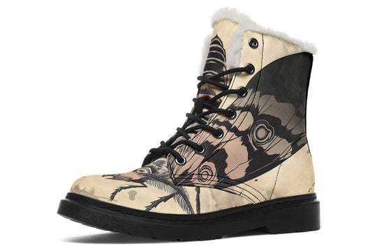 The Watchers Winter Boots - Warm Micro-Suede Doc-Style Boots Lined with Vegan Wool
