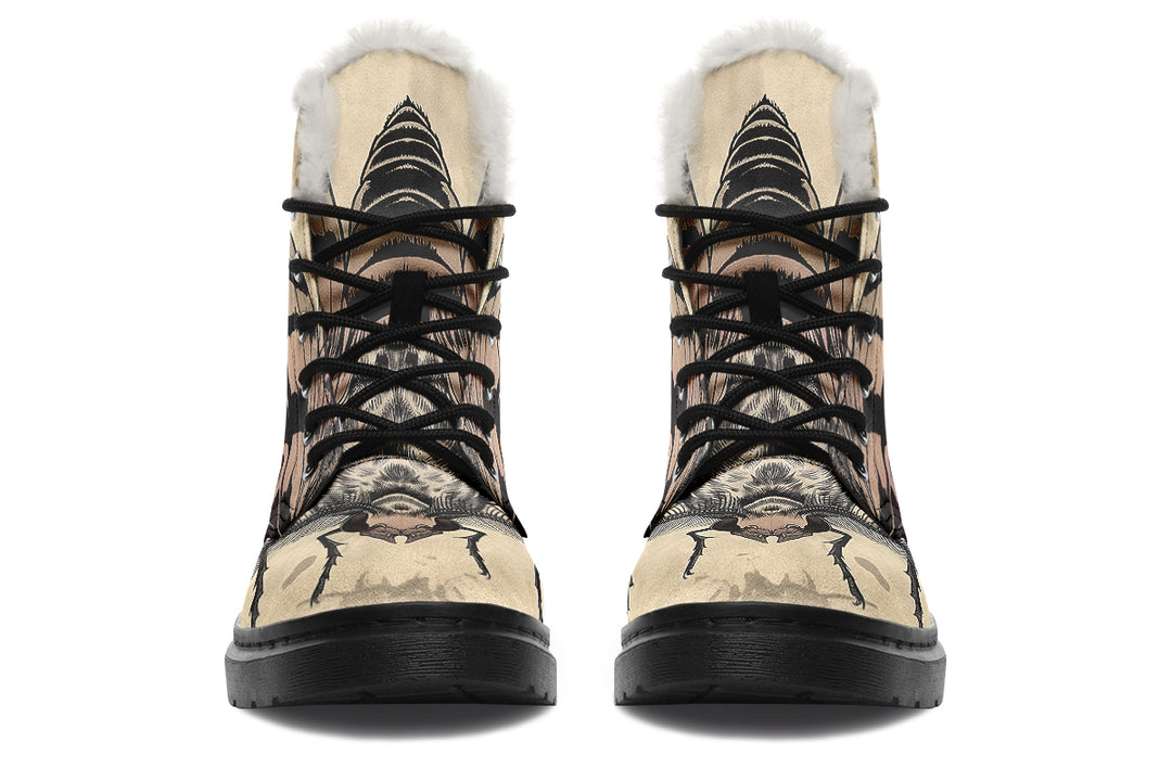 The Watchers Winter Boots - Warm Micro-Suede Doc-Style Boots Lined with Vegan Wool