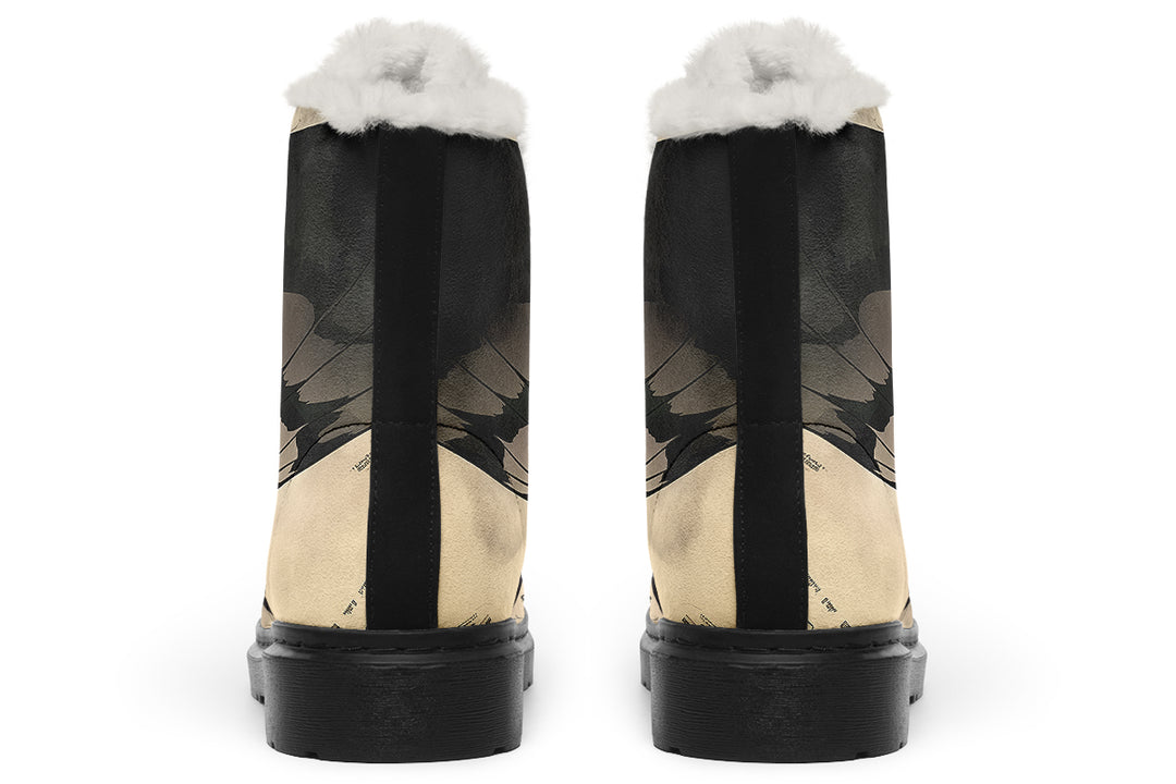The Watchers Winter Boots - Warm Micro-Suede Doc-Style Boots Lined with Vegan Wool