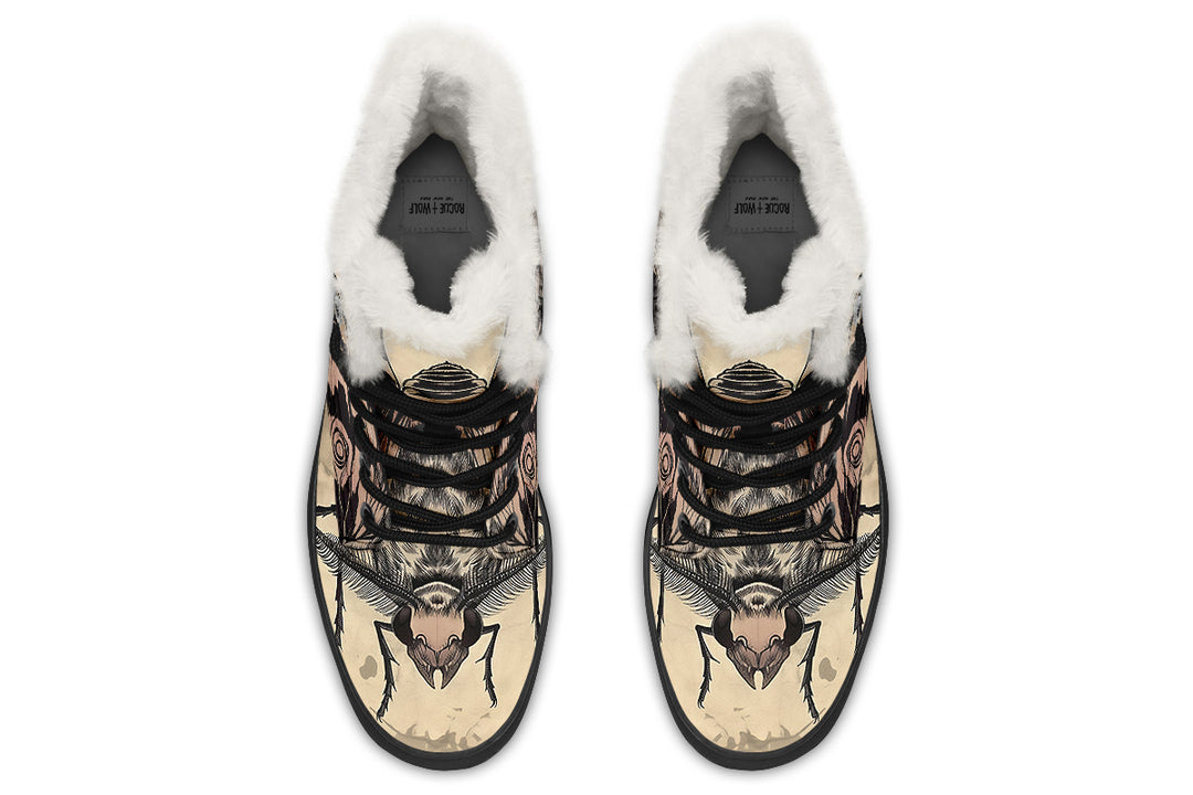 The Watchers Winter Boots - Warm Micro-Suede Doc-Style Boots Lined with Vegan Wool