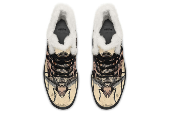 The Watchers Winter Boots - Warm Micro-Suede Doc-Style Boots Lined with Vegan Wool