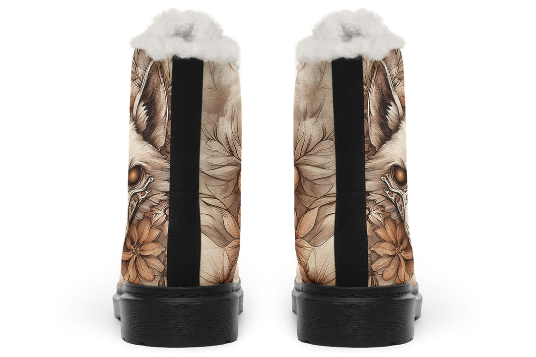 Totemwolf Mandala Winter Boots - Warm Micro-Suede Doc-Style Boots Lined with Vegan Wool