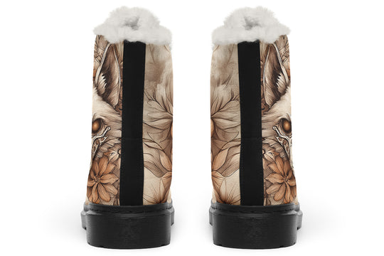 Totemwolf Mandala Winter Boots - Warm Micro-Suede Doc-Style Boots Lined with Vegan Wool