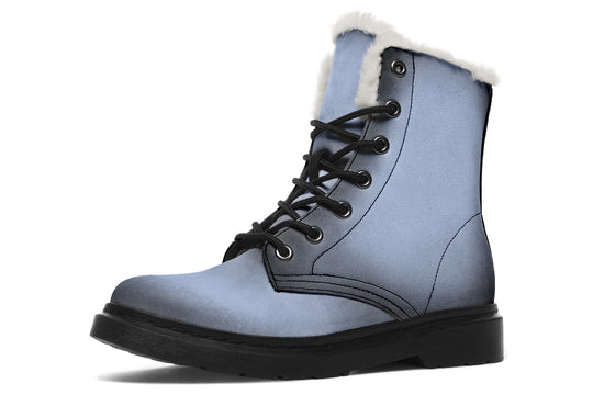 Twilight Blue Winter Boots - Warm Lined Boots Water Resistant Synthetic Wool Durable Nylon Vibrant Print