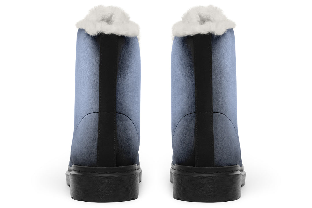 Twilight Blue Winter Boots - Warm Lined Boots Water Resistant Synthetic Wool Durable Nylon Vibrant Print