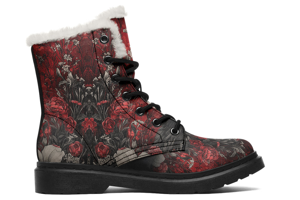 Twilight Cat Winter Boots - Warm Micro-Suede Doc-Style Boots Lined with Vegan Wool