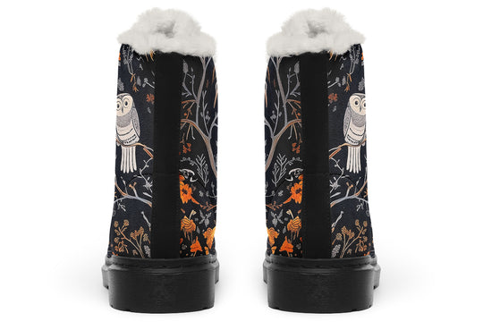 Twilight Watcher Winter Boots - Warm Micro-Suede Doc-Style Boots Lined with Vegan Wool