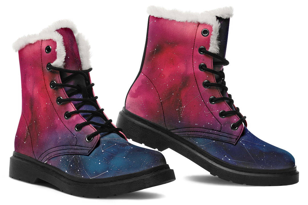 Twilight Winter Boots - Warm Micro-Suede Doc-Style Boots Lined with Vegan Wool