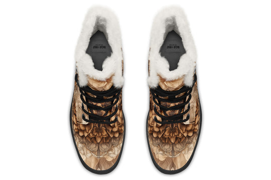 Veilmouse Mandala Winter Boots - Warm Micro-Suede Doc-Style Boots Lined with Vegan Wool