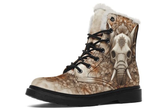 Veiltusk Mandala Winter Boots - Warm Micro-Suede Doc-Style Boots Lined with Vegan Wool