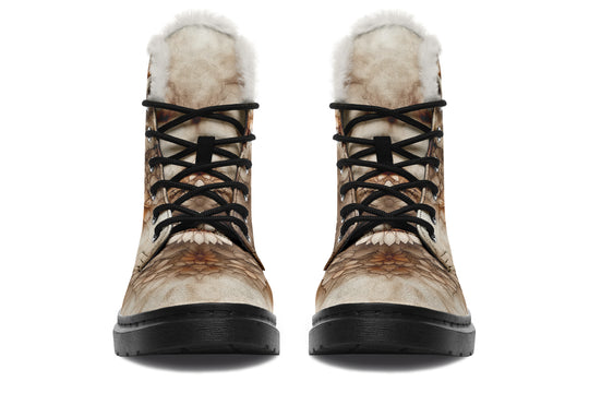 Veiltusk Mandala Winter Boots - Warm Micro-Suede Doc-Style Boots Lined with Vegan Wool