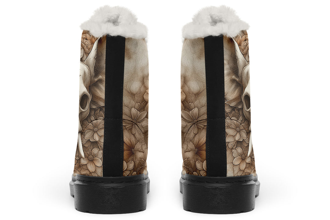 Veiltusk Mandala Winter Boots - Warm Micro-Suede Doc-Style Boots Lined with Vegan Wool