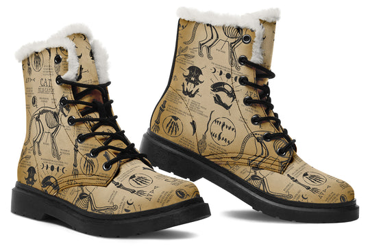 Velum Cat Study Winter Boots - Warm Micro-Suede Doc-Style Boots Lined with Vegan Wool