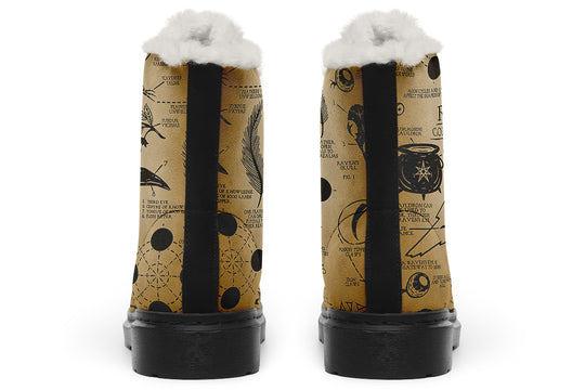 Velum Raven Study Winter Boots - Warm Micro-Suede Doc-Style Boots Lined with Vegan Wool