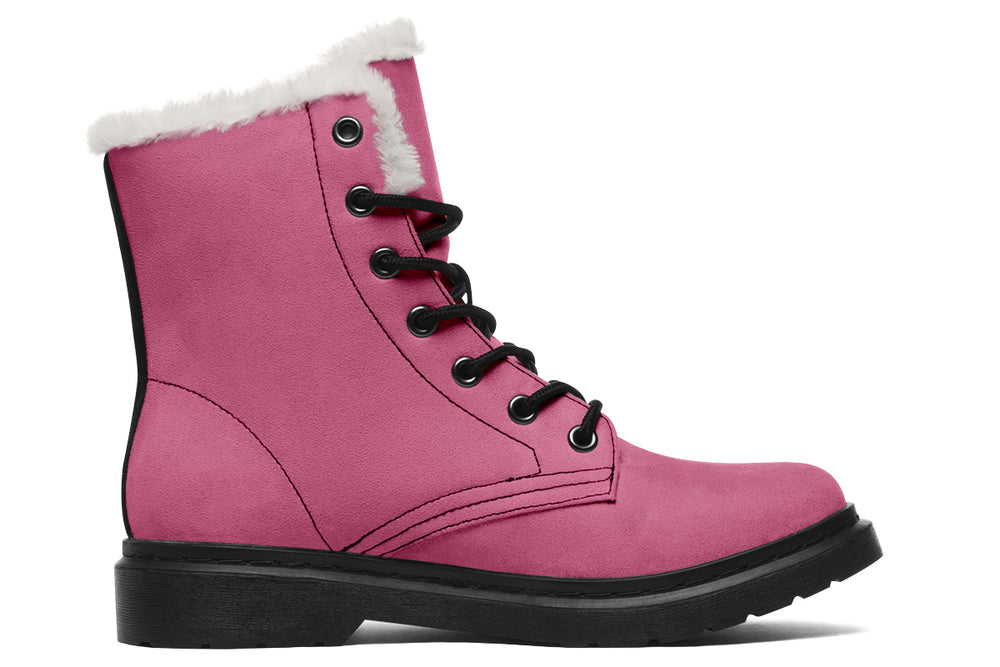 Vintage Rose Winter Boots - Synthetic Wool Lined Boots Durable Nylon Vibrant Print Water Resistant