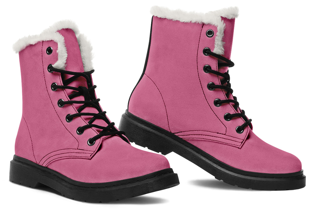 Vintage Rose Winter Boots - Synthetic Wool Lined Boots Durable Nylon Vibrant Print Water Resistant