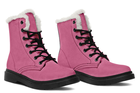 Vintage Rose Winter Boots - Synthetic Wool Lined Boots Durable Nylon Vibrant Print Water Resistant