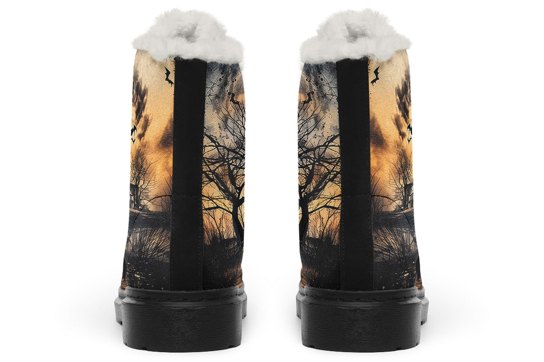 Vlad’s Castle Winter Boots - Warm Micro-Suede Doc-Style Boots Lined with Vegan Wool