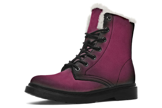 Wicked Berry Winter Boots - Warm Micro-Suede Doc-Style Boots Lined with Vegan Wool