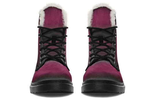 Wicked Berry Winter Boots - Weatherproof Vegan Boots Durable Micro-Suede Fur Lined Lace-up Shoes