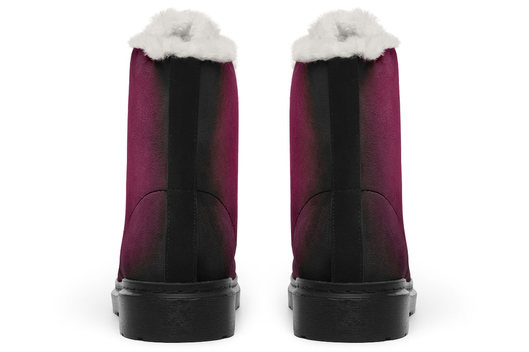 Wicked Berry Winter Boots - Warm Micro-Suede Doc-Style Boots Lined with Vegan Wool