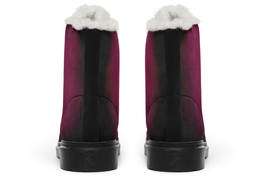 Wicked Berry Winter Boots - Warm Micro-Suede Doc-Style Boots Lined with Vegan Wool