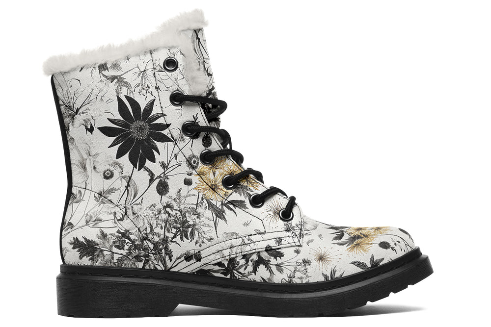 Wildflower Winter Boots - Warm Micro-Suede Doc-Style Boots Lined with Vegan Wool