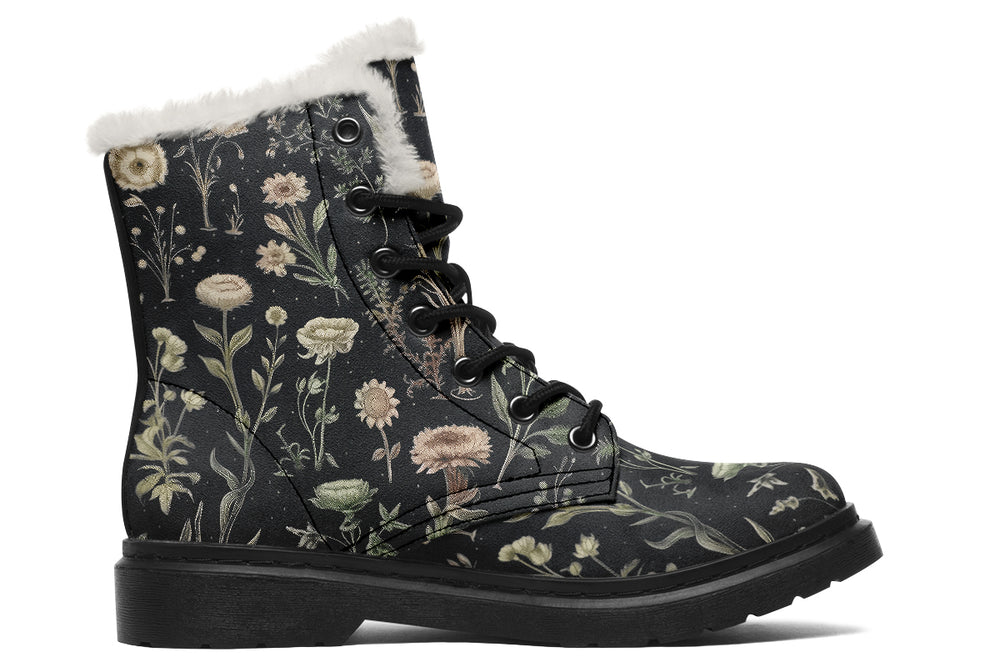 Witches' Broomsticks Winter Boots - Vibrant Print Fashion Boots Water Resistant Synthetic Wool Lined Durable Lace-up