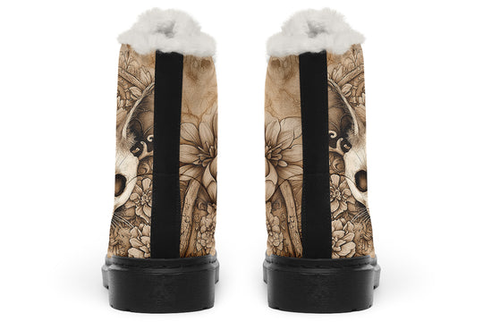 Wraithcat Mandala Winter Boots - Warm Micro-Suede Doc-Style Boots Lined with Vegan Wool