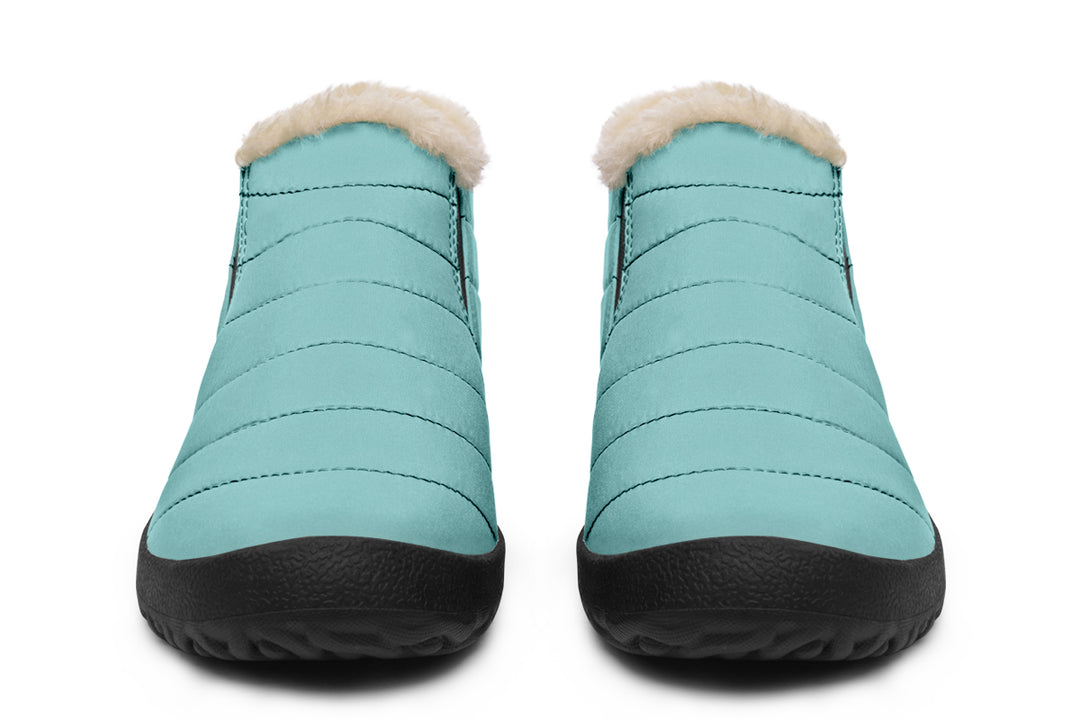 Aqua Mist Winter Sneakers - Warm & Easy Slip-On Shoes Lined with Vegan Wool with Anti-Slip Soles