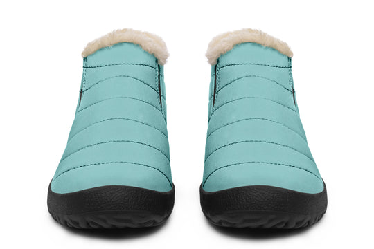 Aqua Mist Winter Sneakers - Warm & Easy Slip-On Shoes Lined with Vegan Wool with Anti-Slip Soles