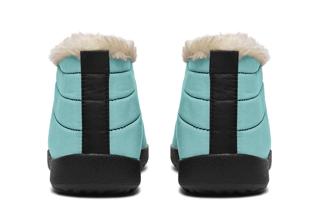 Aqua Mist Winter Sneakers - Warm & Easy Slip-On Shoes Lined with Vegan Wool with Anti-Slip Soles