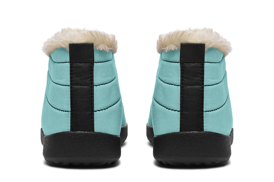 Aqua Mist Winter Sneakers - Warm & Easy Slip-On Shoes Lined with Vegan Wool with Anti-Slip Soles