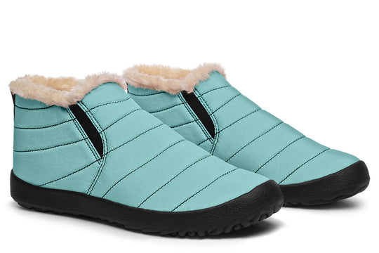 Aqua Mist Winter Sneakers - Warm & Easy Slip-On Shoes Lined with Vegan Wool with Anti-Slip Soles