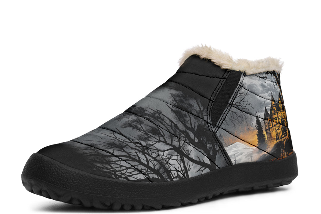 Blood Moon Manor Winter Sneakers - Warm & Easy Slip-On Shoes Lined with Vegan Wool with Anti-Slip Soles