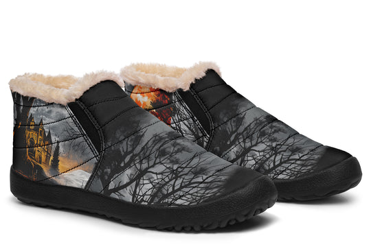 Blood Moon Manor Winter Sneakers - Warm & Easy Slip-On Shoes Lined with Vegan Wool with Anti-Slip Soles