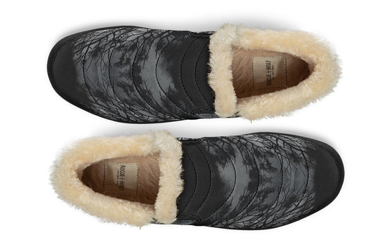 Blood Moon Manor Winter Sneakers - Warm & Easy Slip-On Shoes Lined with Vegan Wool with Anti-Slip Soles