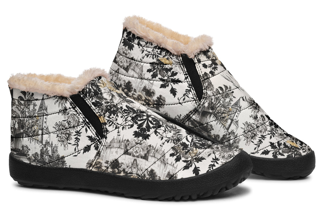 Castle in Bloom Winter Sneakers - Warm & Easy Slip-On Shoes Lined with Vegan Wool with Anti-Slip Soles