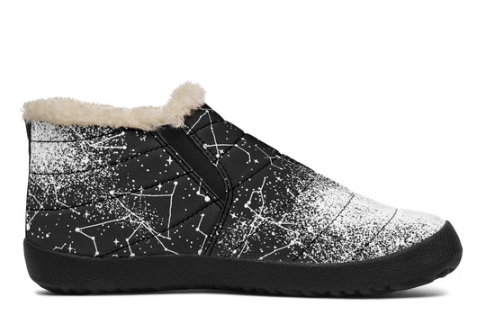 Constellation Winter Sneakers - Warm & Easy Slip-On Shoes Lined with Vegan Wool with Anti-Slip Soles