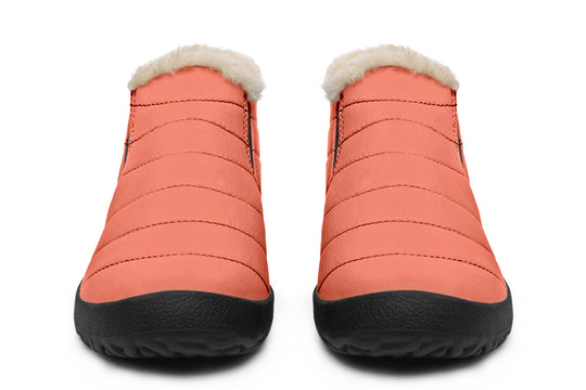 Coral Blush Winter Sneakers - Warm & Easy Slip-On Shoes Lined with Vegan Wool with Anti-Slip Soles