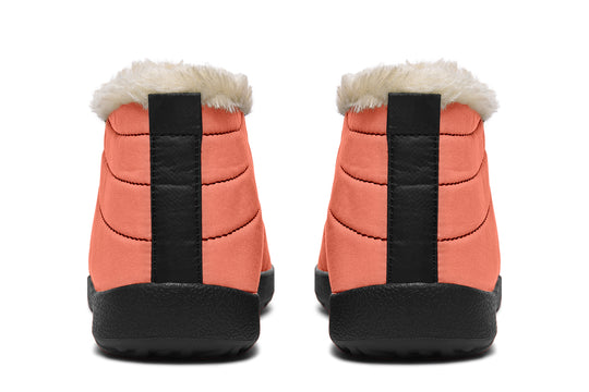 Coral Blush Winter Sneakers - Warm & Easy Slip-On Shoes Lined with Vegan Wool with Anti-Slip Soles