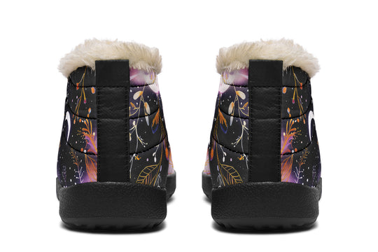 Cosmic Petals Winter Sneakers - Warm & Easy Slip-On Shoes Lined with Vegan Wool with Anti-Slip Soles