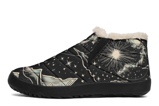 Dawn Star Winter Sneakers - Warm & Easy Slip-On Shoes Lined with Vegan Wool with Anti-Slip Soles