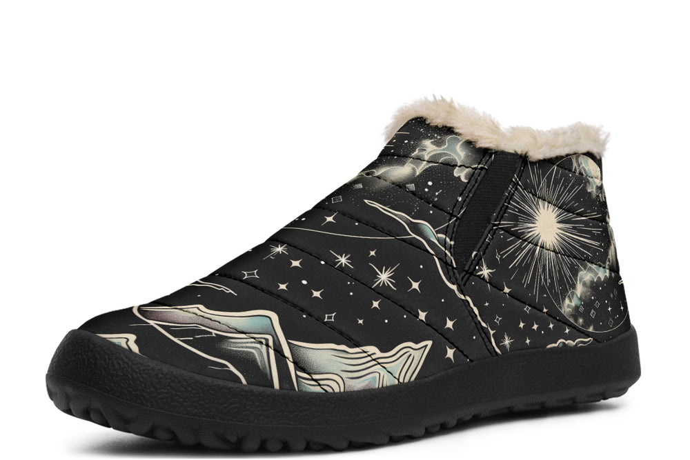 Dawn Star Winter Sneakers - Warm & Easy Slip-On Shoes Lined with Vegan Wool with Anti-Slip Soles