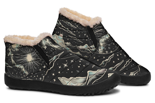 Dawn Star Winter Sneakers - Warm & Easy Slip-On Shoes Lined with Vegan Wool with Anti-Slip Soles