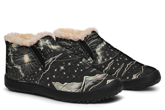 Dawn Star Winter Sneakers - Warm & Easy Slip-On Shoes Lined with Vegan Wool with Anti-Slip Soles