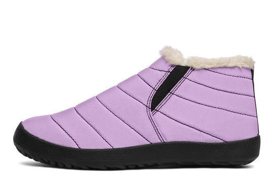 Digital Lavender Winter Sneakers - Warm & Easy Slip-On Shoes Lined with Vegan Wool with Anti-Slip Soles