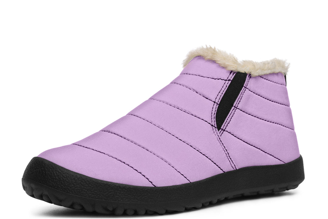 Digital Lavender Winter Sneakers - Warm & Easy Slip-On Shoes Lined with Vegan Wool with Anti-Slip Soles